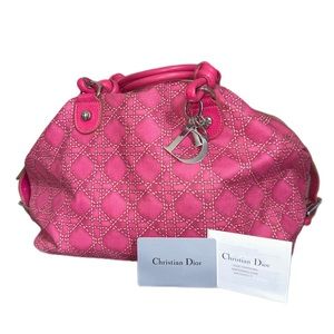 Original Dior Cannage Print Canvas Handbag